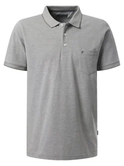 Pierre Cardin Herren Polo-Shirt in grau - Ärmel: kurzarm