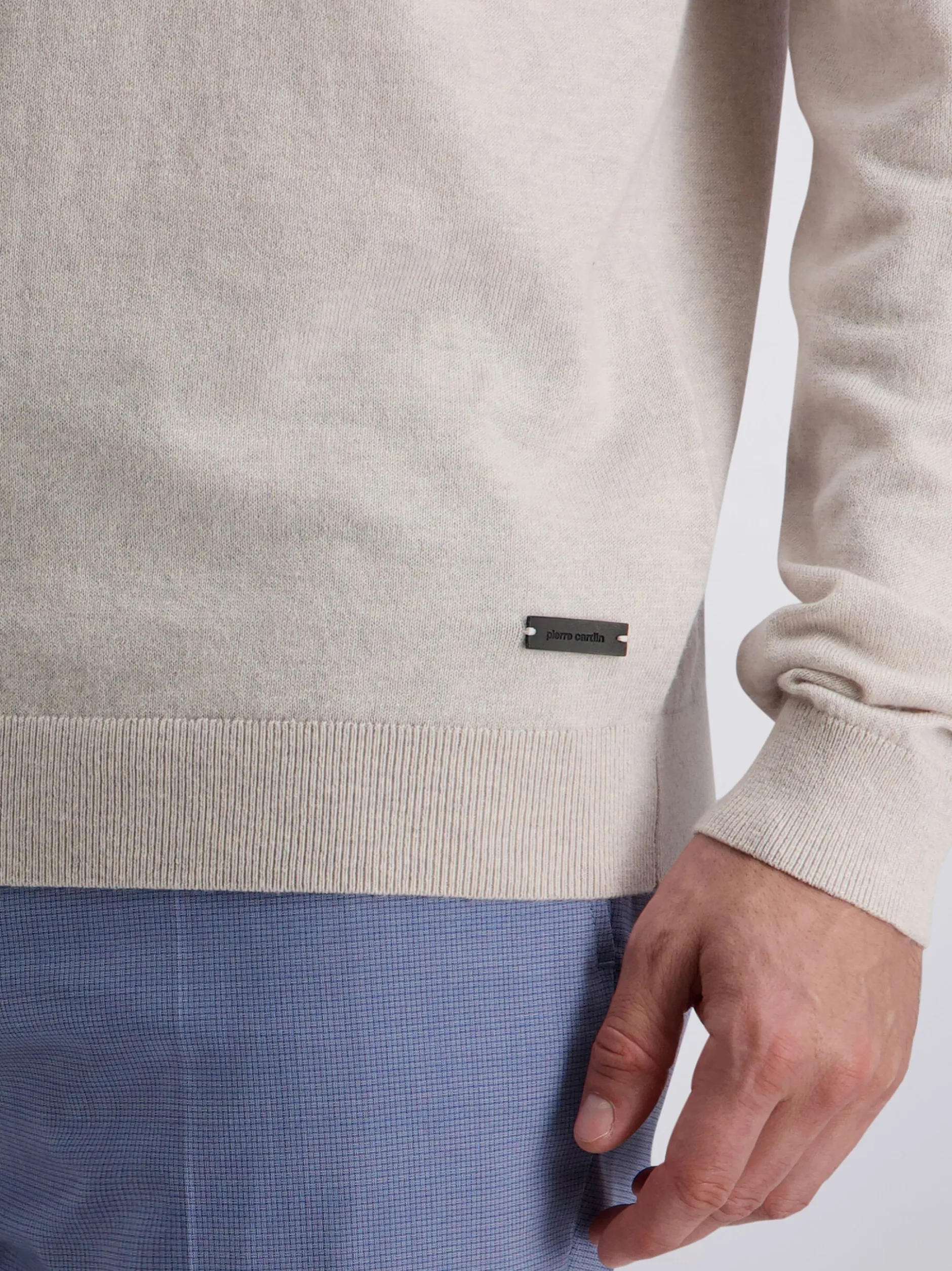 Pierre Cardin Herren Pullover in silber - Ärmel: langarm