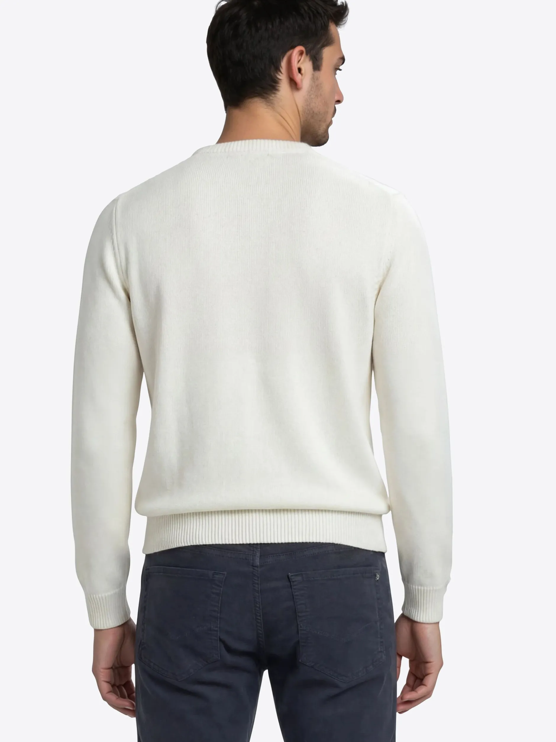 Pierre Cardin Herren Pullover in weiß - Ärmel: langarm