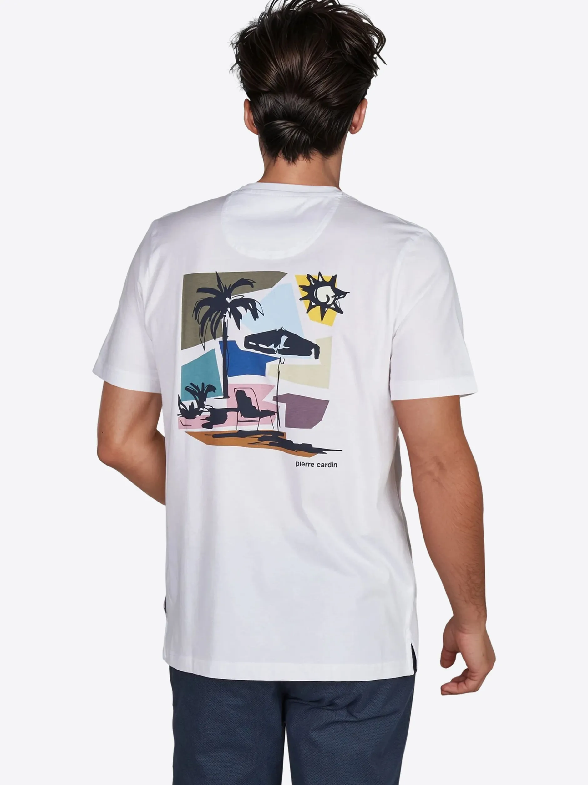 Pierre Cardin Herren T-Shirt in weiß - Ärmel: kurzarm