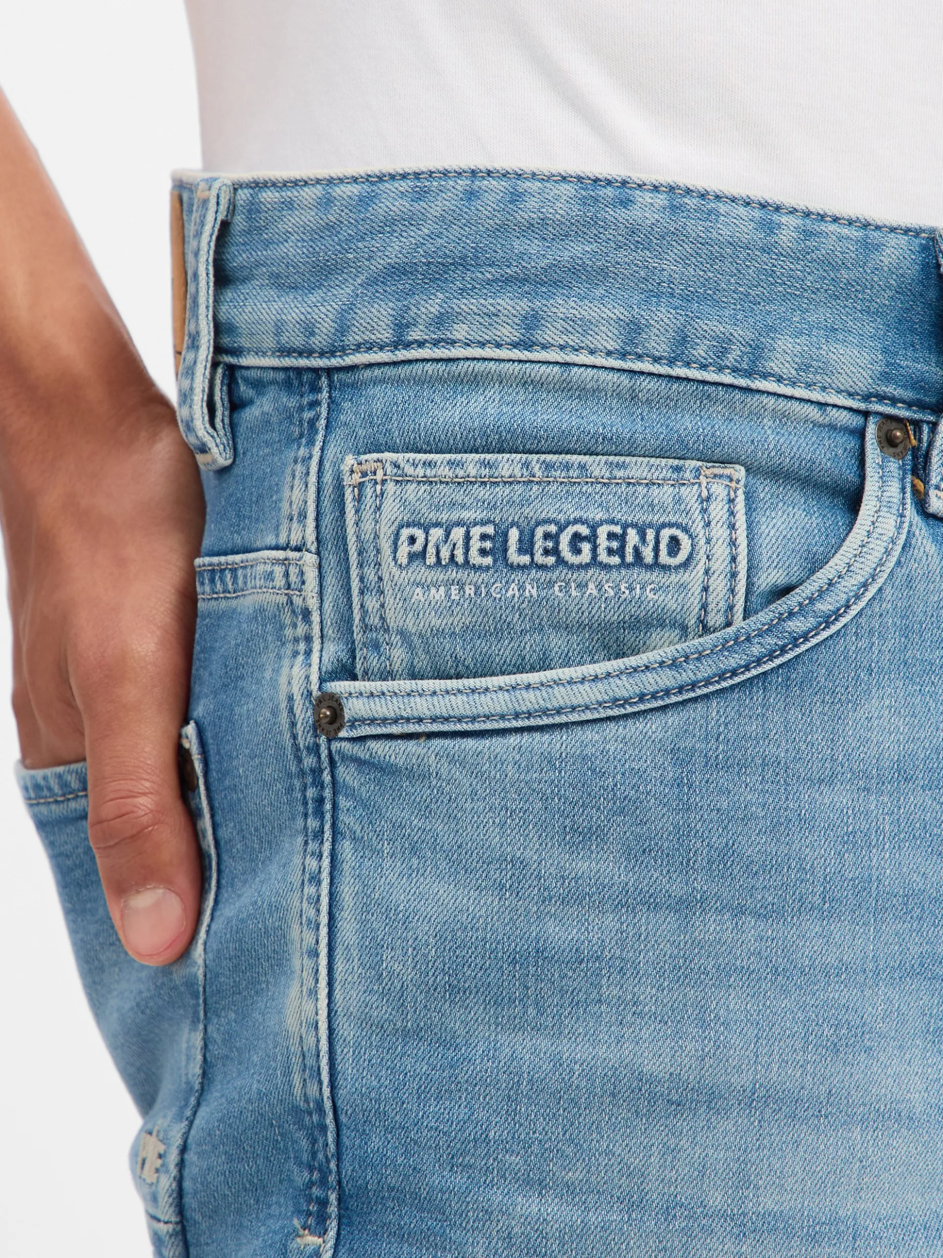 PME Legend Herren Jeansshorts in bleached - Länge: kurz