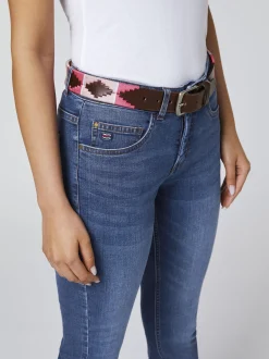 Polo Sylt Damen Jeans in medium stone blau - Länge: lang