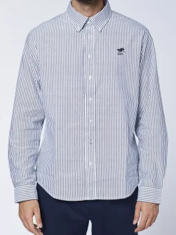 Polo Sylt Herren Hemd in marine weiß - Ärmel: kurzarm