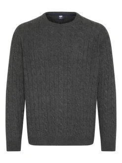 Polo Sylt Herren Strickpullover in grau - Ärmel: kurzarm