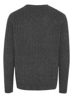 Polo Sylt Herren Strickpullover in grau - Ärmel: kurzarm