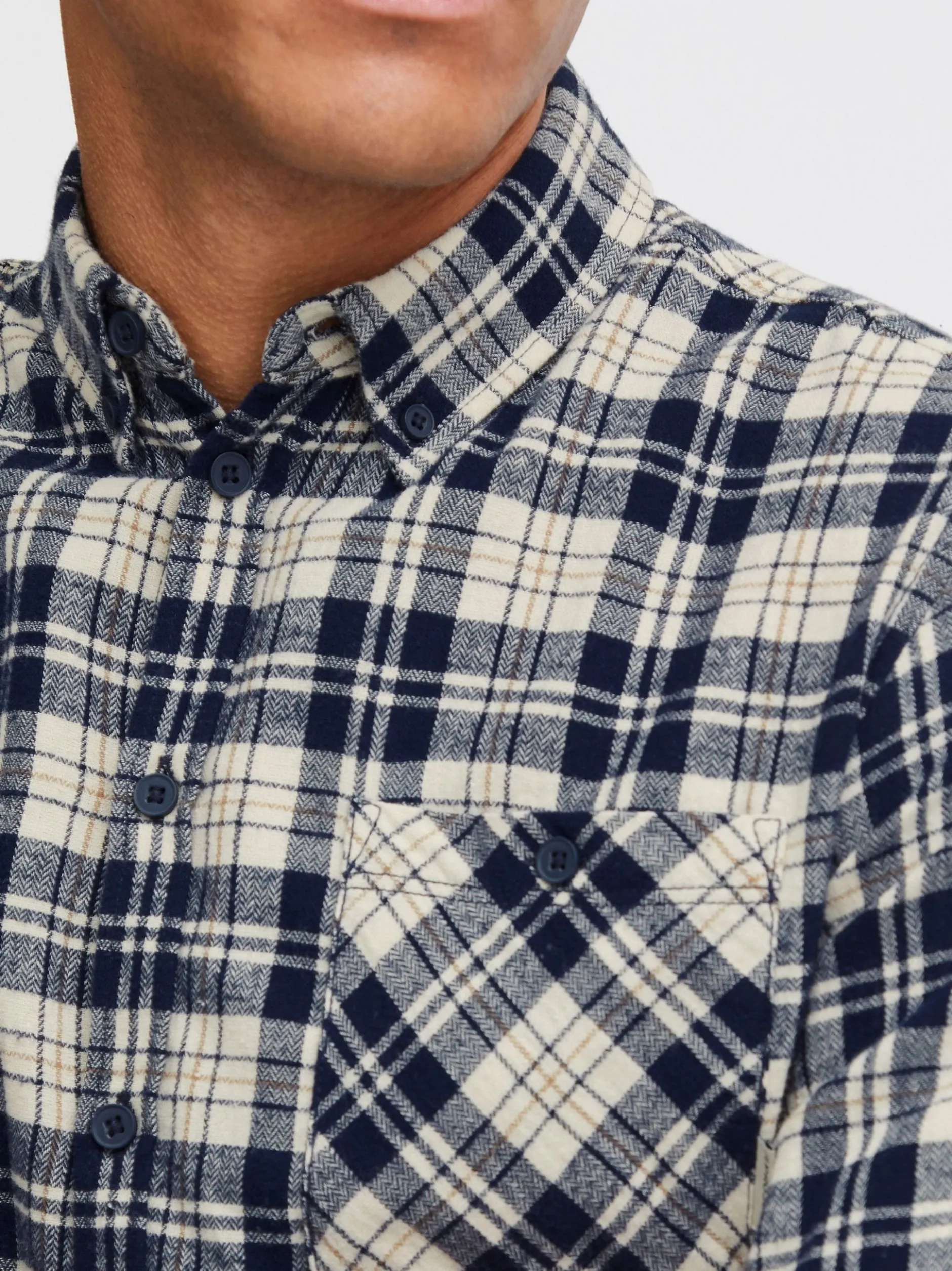 11 Project Herren Langarmhemd - PRHans in blau