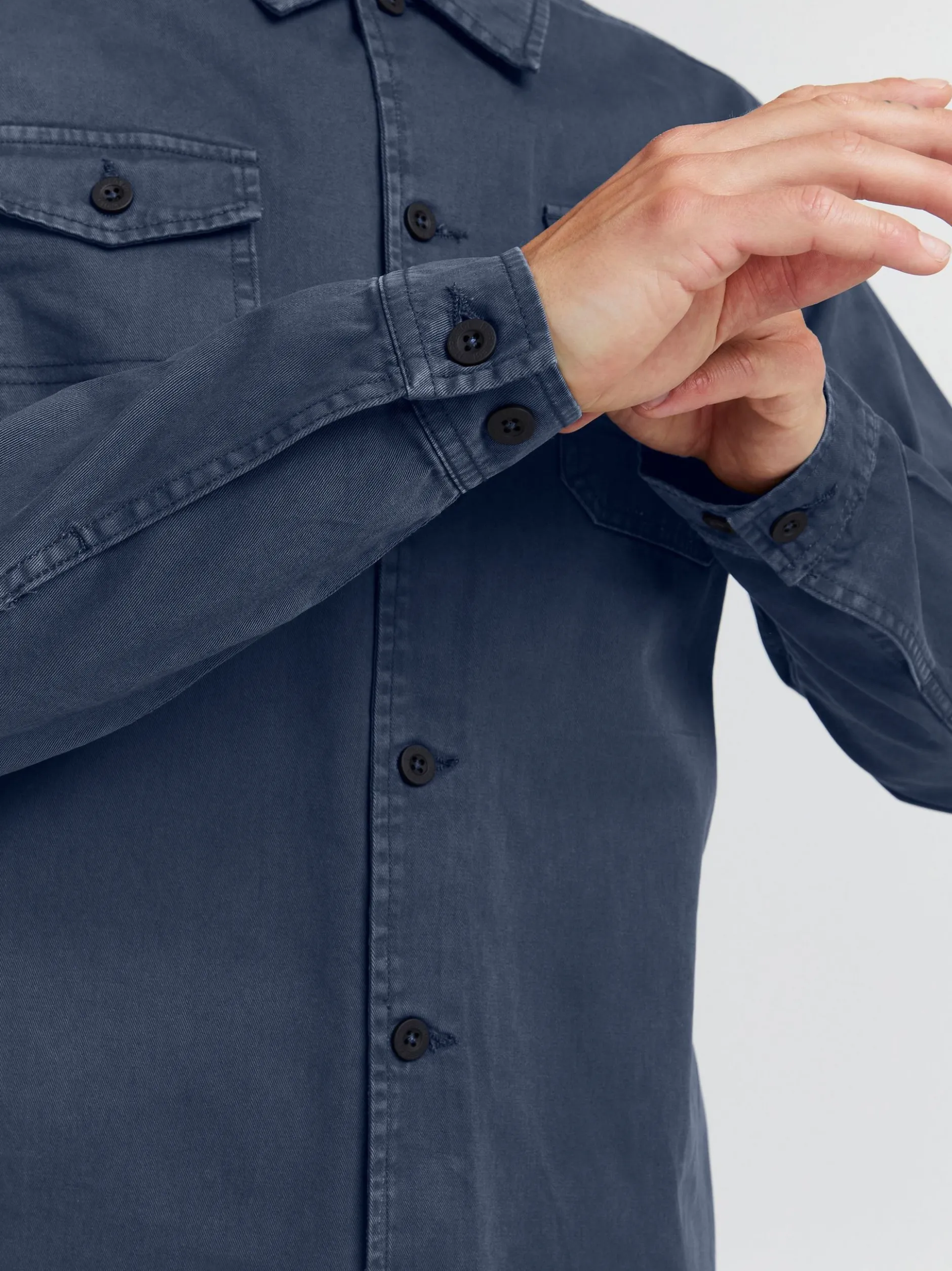 11 Project Herren Langarmhemd - PRJohann in blau