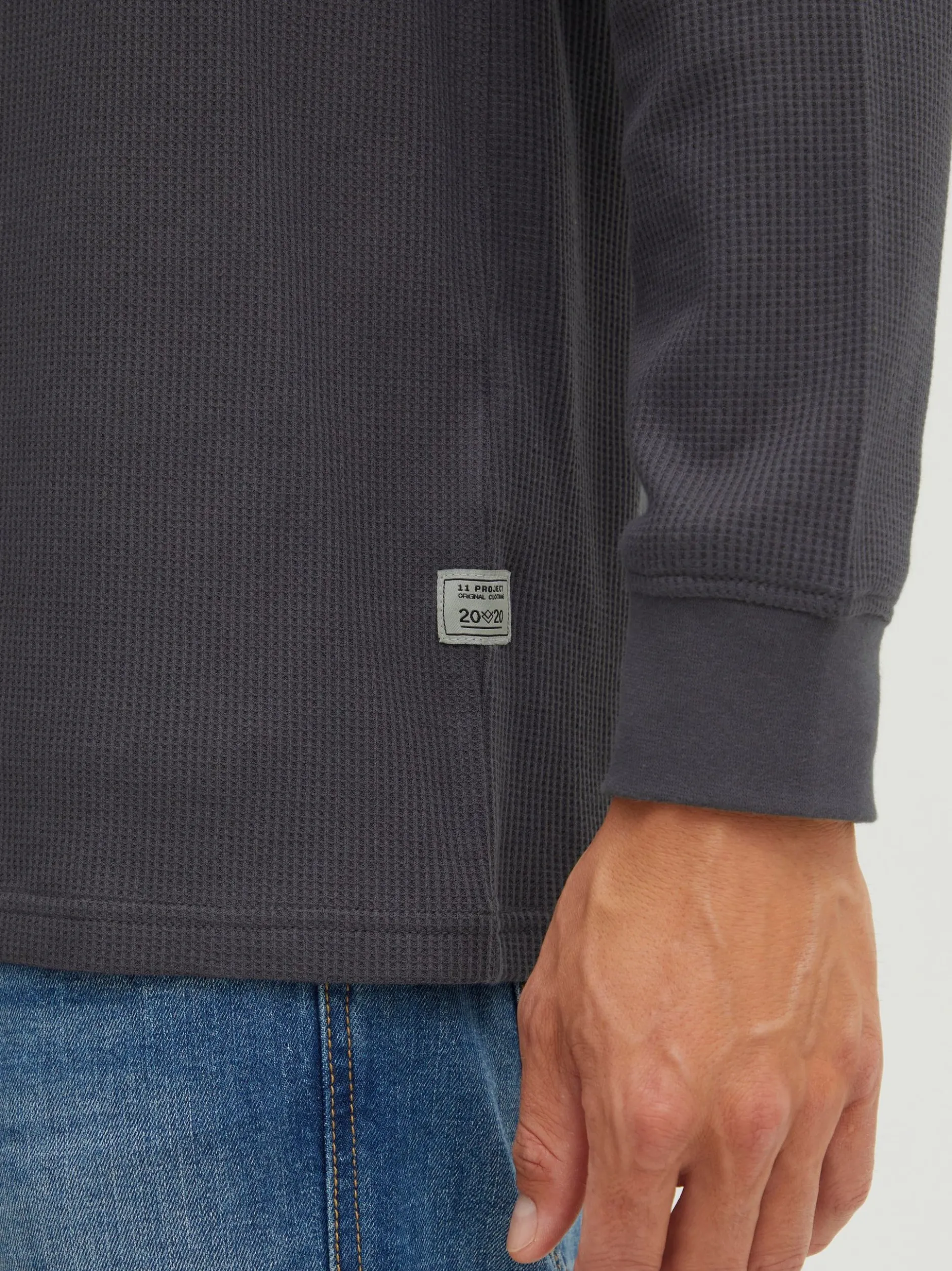 11 Project Herren Langarmshirt - PRDaimmen in grau