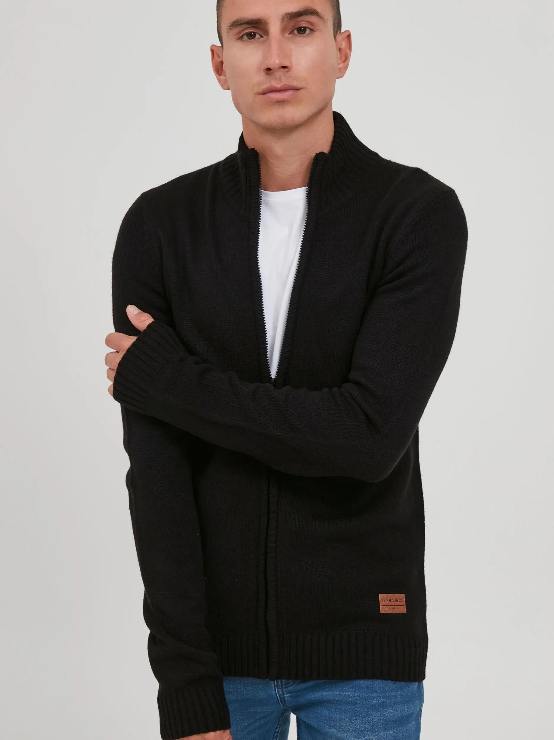 11 Project Herren Strickjacke - PRNoldi in schwarz