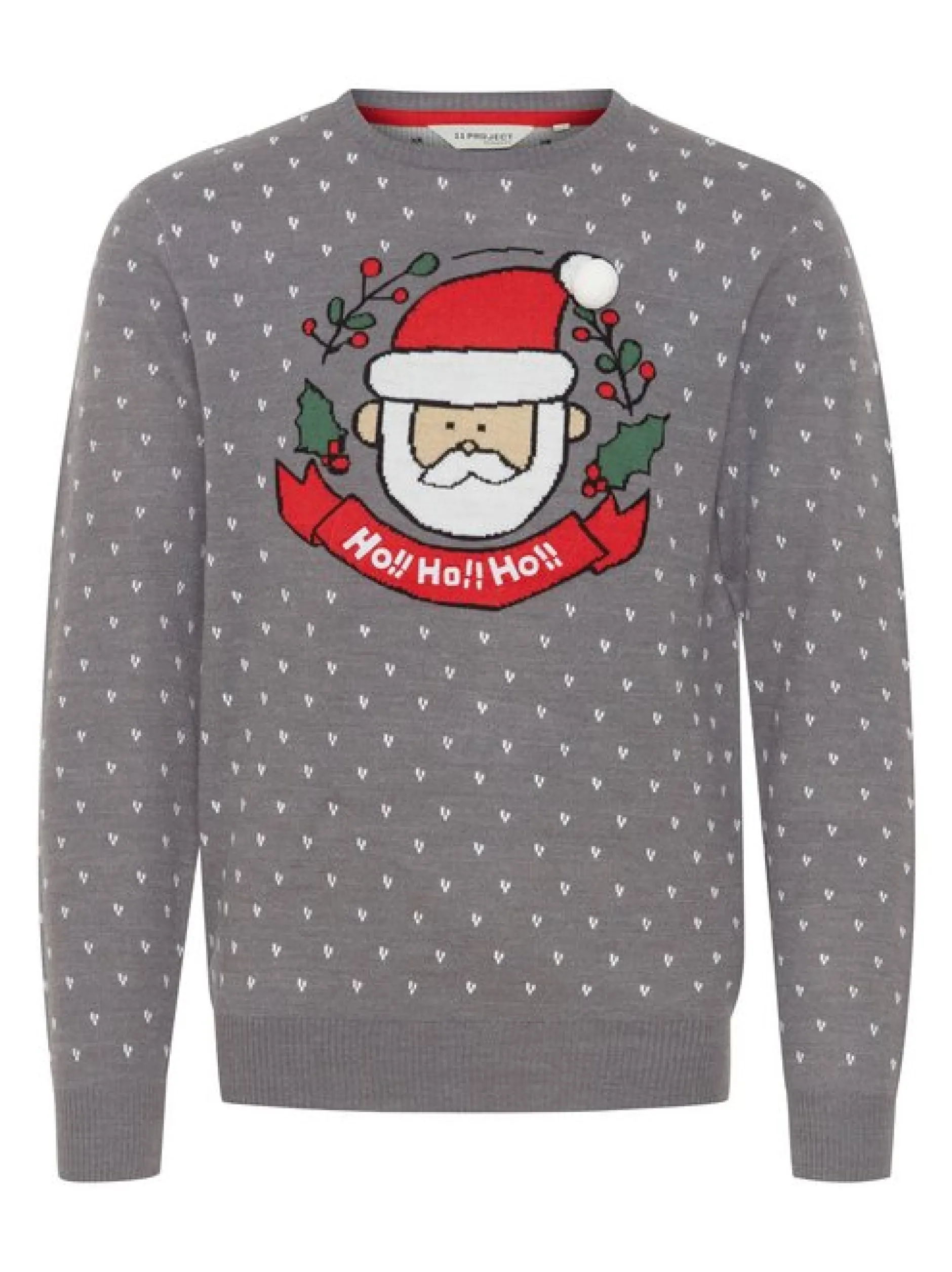 11 Project Herren Weihnachtspullover - PRJulius in grau