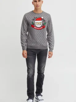 11 Project Herren Weihnachtspullover - PRJulius in grau
