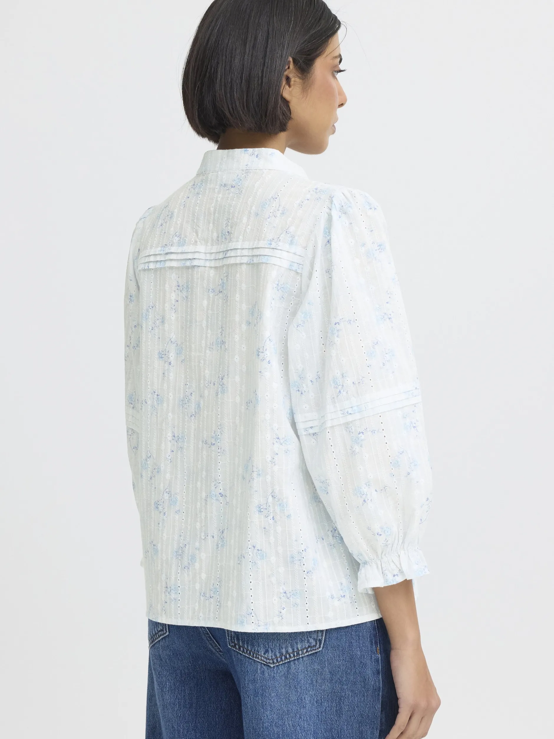 PULZ Jeans Damen Bluse PZBELLAROSE in hellblau