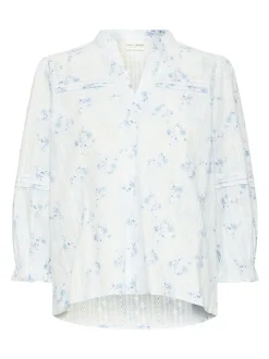PULZ Jeans Damen Bluse PZBELLAROSE in hellblau