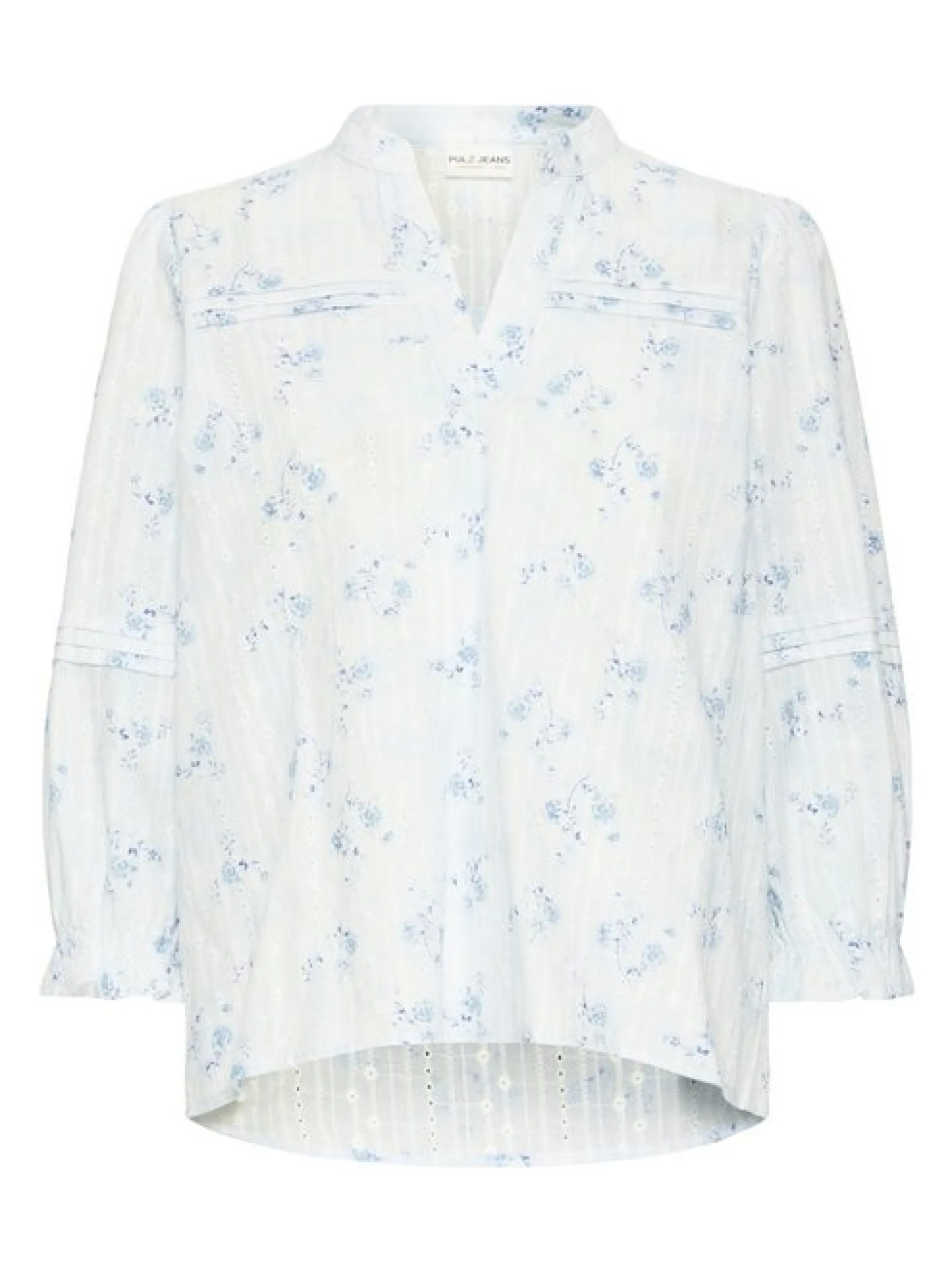 PULZ Jeans Damen Bluse PZBELLAROSE in hellblau