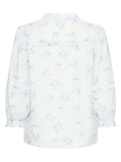 PULZ Jeans Damen Bluse PZBELLAROSE in hellblau