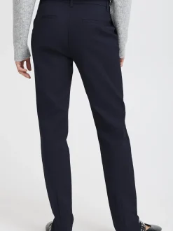 PULZ Jeans Damen Casual Hose PZBINDY Hohe Taille in marine