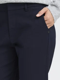 PULZ Jeans Damen Casual Hose PZBINDY Hohe Taille in marine
