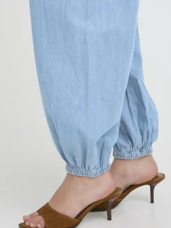 PULZ Jeans Damen Casual Hose PZJILL Elastische Taille in hellblau