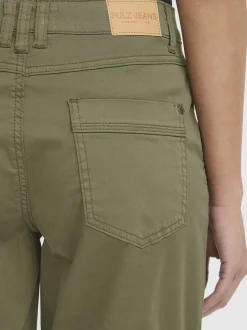 PULZ Jeans Damen Casual PZEVELYN Normale Passform in oliv