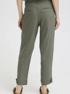 PULZ Jeans Damen Casual PZLUCA Hohe Taille in oliv