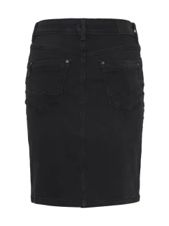 PULZ Jeans Damen Denimrock PZKAROLINA Hohe Taille in grau denim