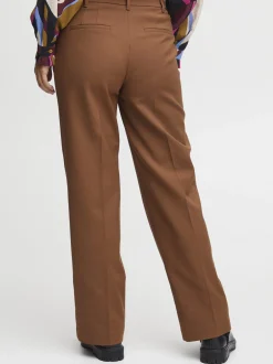 PULZ Jeans Damen Hose PZBINDY in cognac
