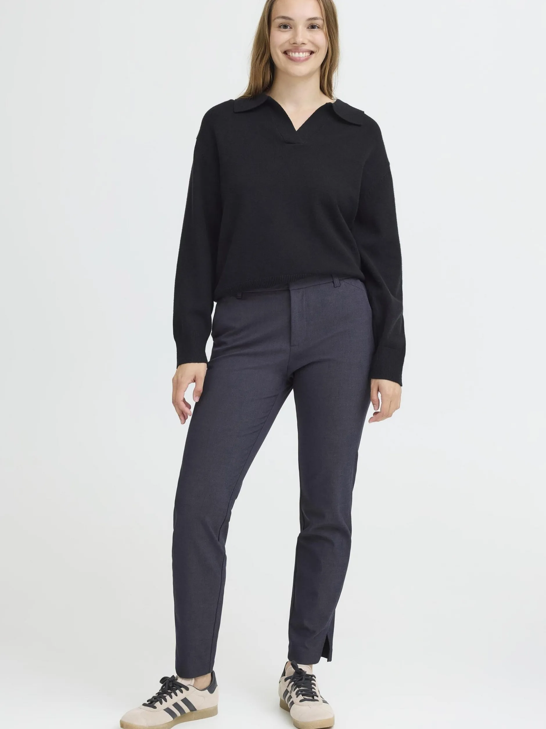 PULZ Jeans Damen Hose PZBINDY Hohe Taille in blau