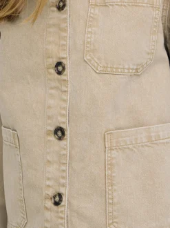 PULZ Jeans Damen Jeansjacke PZGIANNI in beige
