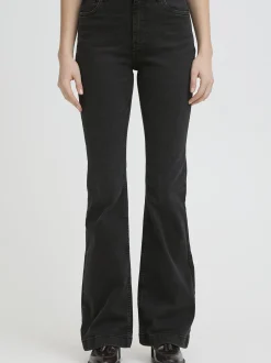PULZ Jeans Damen Jeans PZBECCA hohe Taille in schwarz denim