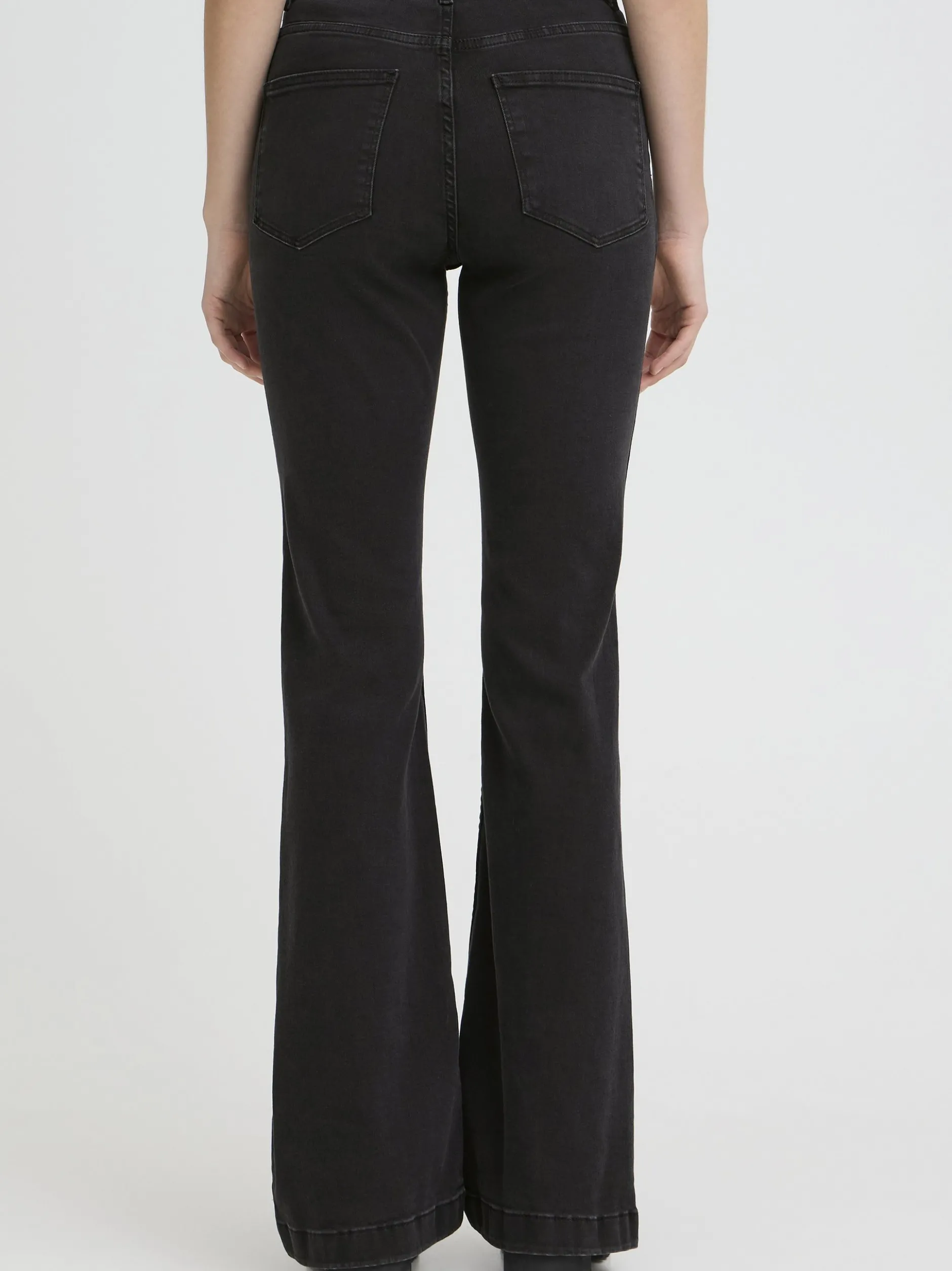 PULZ Jeans Damen Jeans PZBECCA hohe Taille in schwarz denim