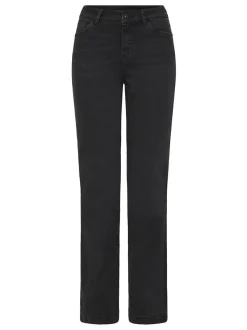 PULZ Jeans Damen Jeans PZBECCA hohe Taille in schwarz denim