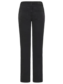 PULZ Jeans Damen Jeans PZBECCA hohe Taille in schwarz denim