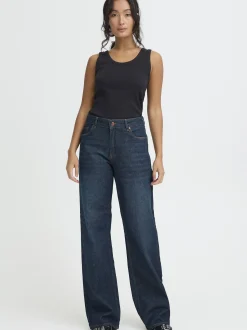 PULZ Jeans Damen Jeans PZVEGA Hohe Taille in dark stone denim