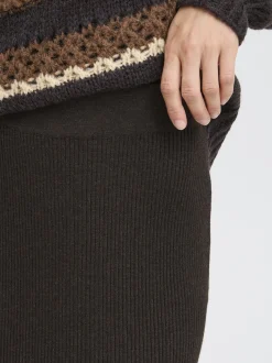 PULZ Jeans Damen Rock PZSARA in mocca