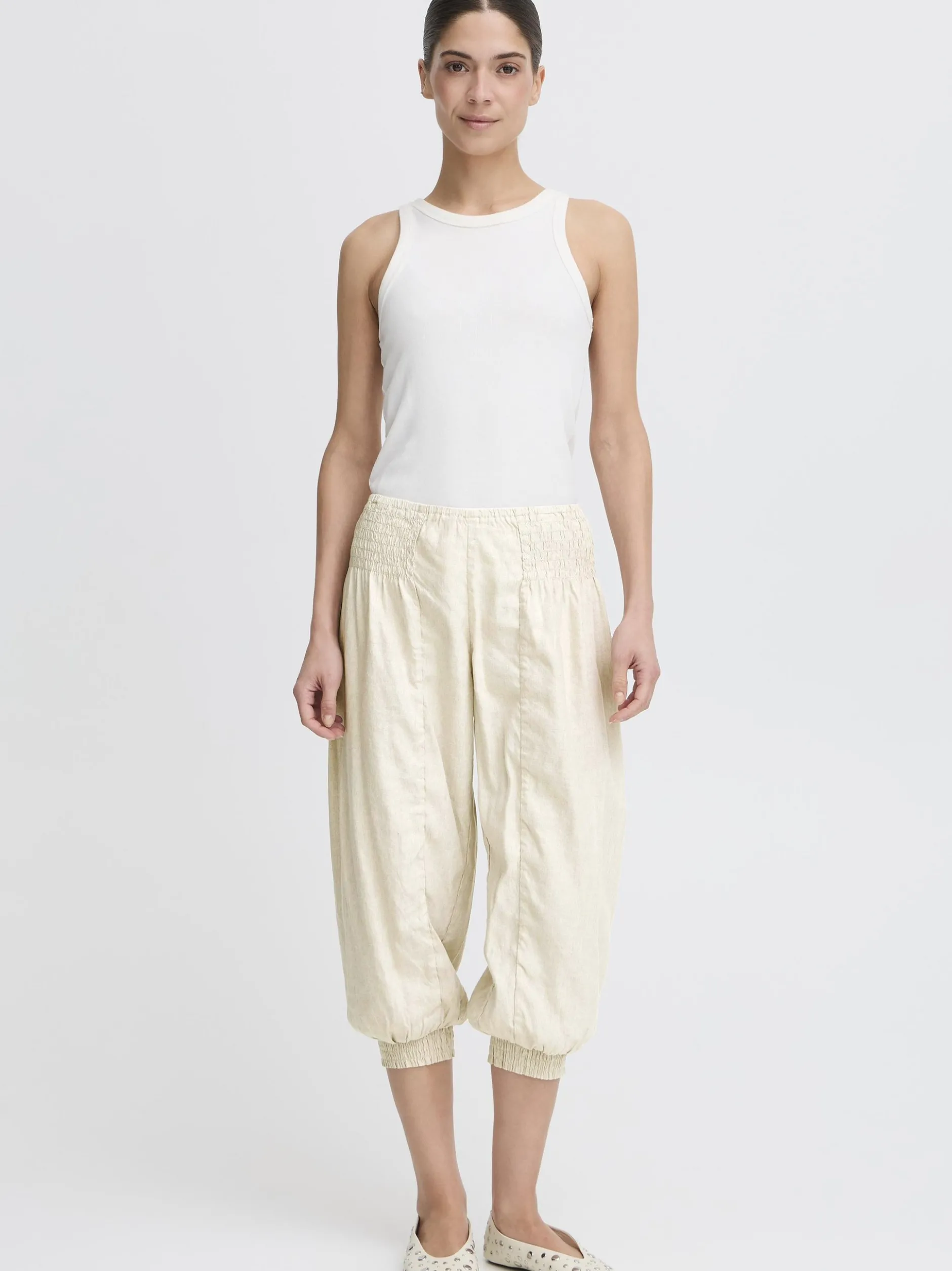PULZ Jeans Damen Shorts PZJILL in beige