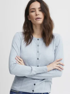 PULZ Jeans Damen Strickjacke PZSARA in hellblau