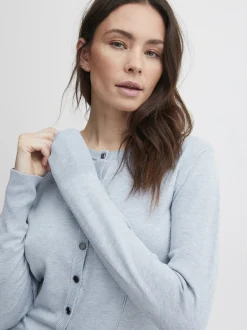 PULZ Jeans Damen Strickjacke PZSARA in hellblau