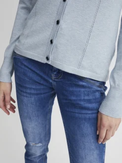 PULZ Jeans Damen Strickjacke PZSARA in hellblau
