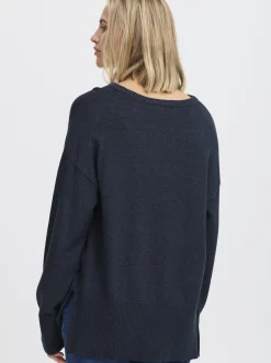PULZ Jeans Damen Strickpullover PZSTEFFI in marine