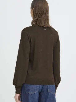PULZ Jeans Damen Strickpullover PZSARA in schoko