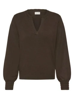 PULZ Jeans Damen Strickpullover PZSARA in schoko