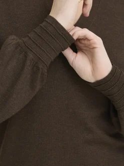 PULZ Jeans Damen Strickpullover PZSARA in schoko
