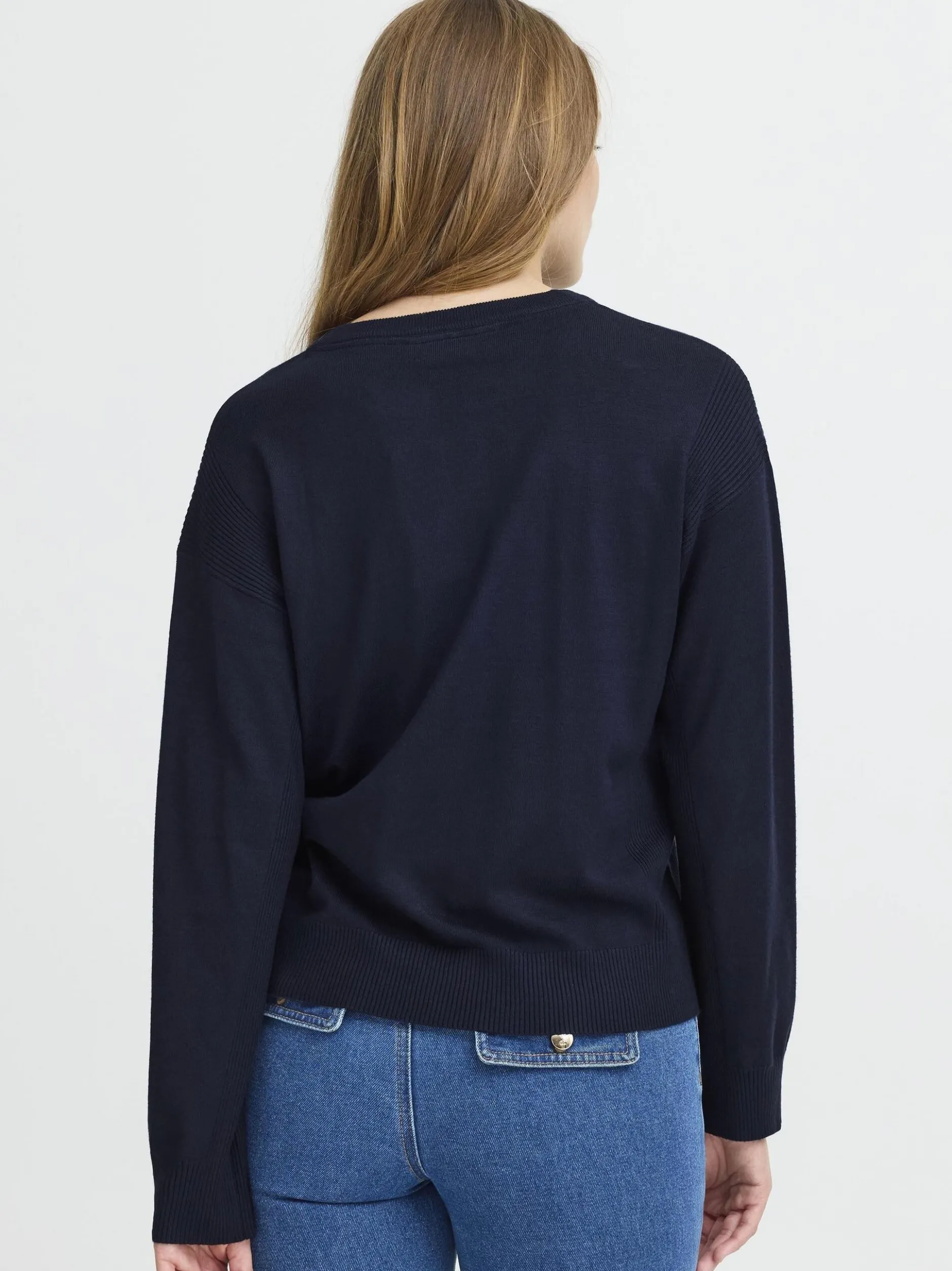 PULZ Jeans Damen Strickpullover PZSARA in marine