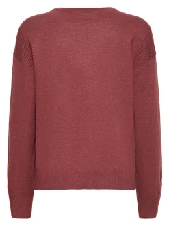 PULZ Jeans Damen Strickpullover PZSARA in bordeaux