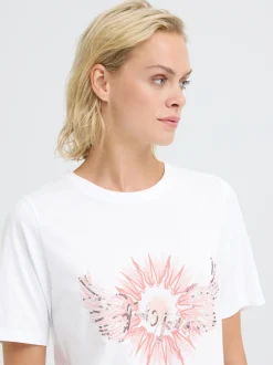 PULZ Jeans Damen T-Shirt PZBETHANY in weiß