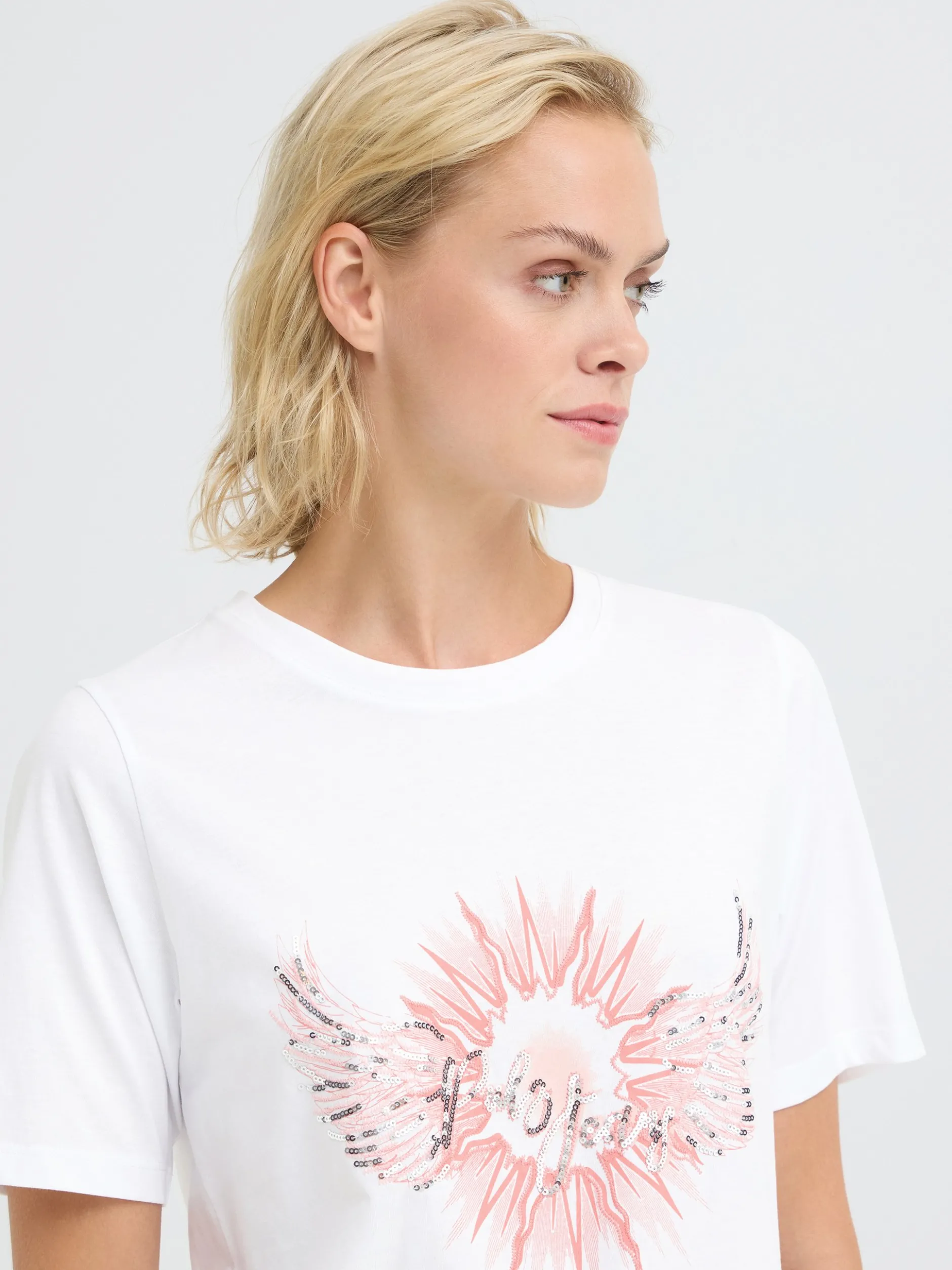 PULZ Jeans Damen T-Shirt PZBETHANY in weiß