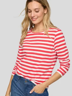 RABE Damen Langarmshirt in koralle weiß