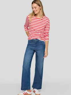 RABE Damen Langarmshirt in koralle weiß