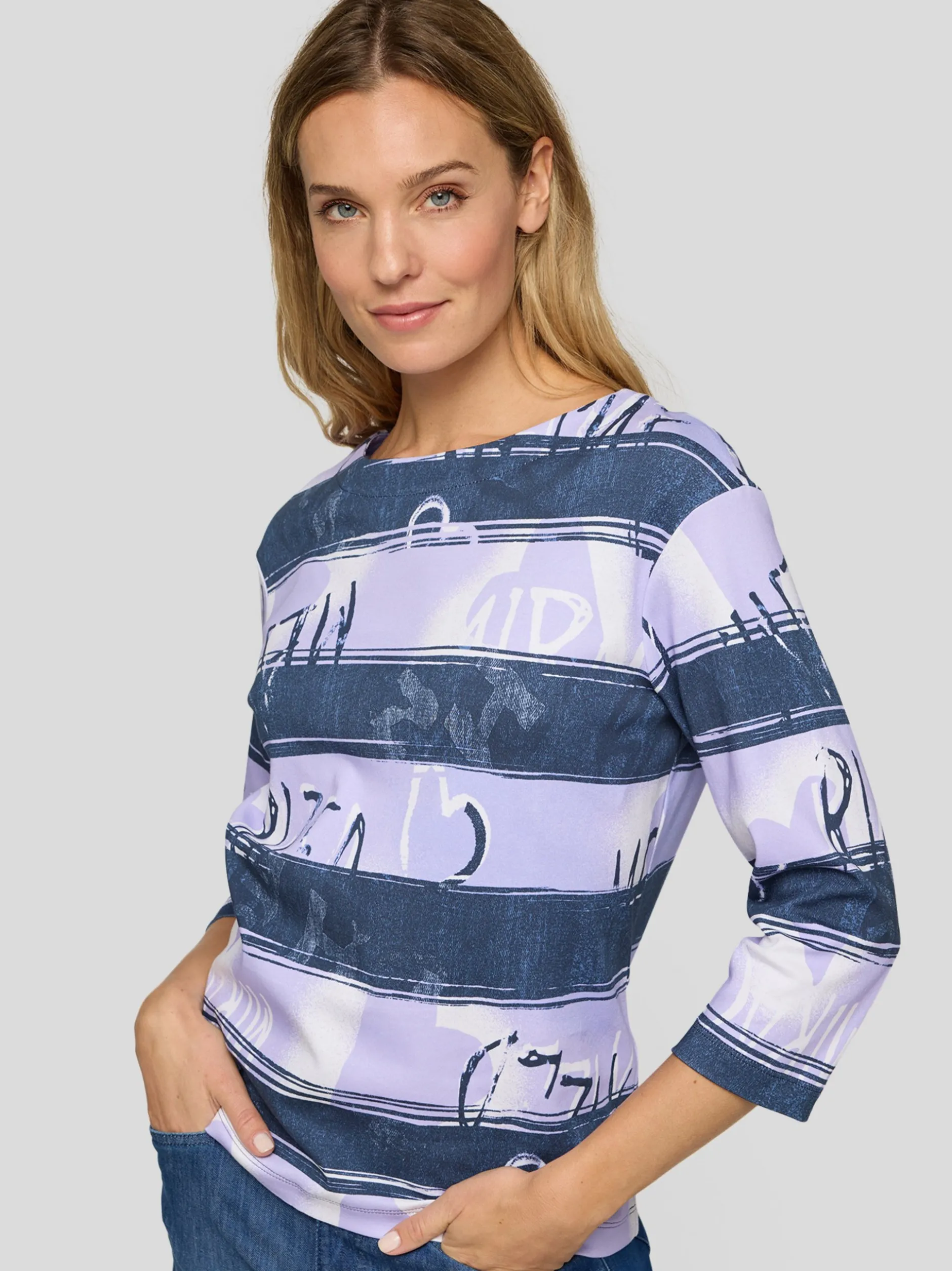 RABE Damen Langarmshirt in lila blau