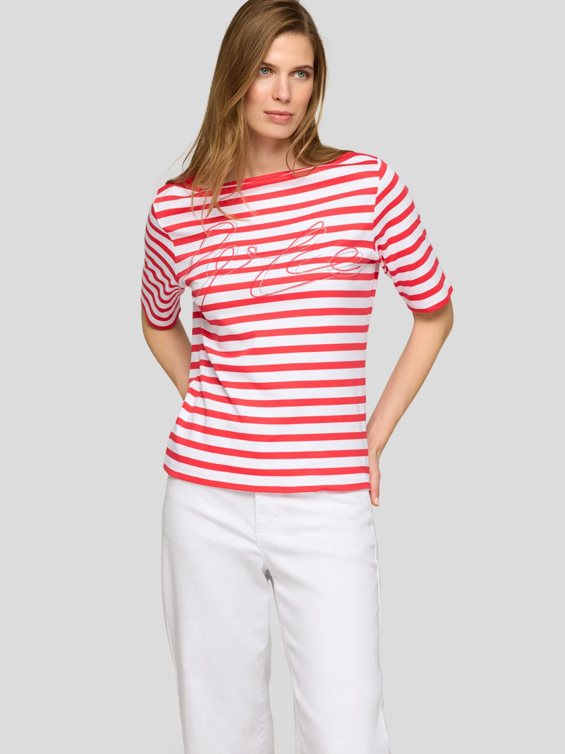 RABE Damen T-Shirt in koralle weiß
